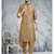 beige printed banarasi silk straight dhoti kurta  for men