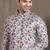 Multi color printed banarasi silk straight kurta for men
