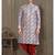 Multi color printed banarasi silk straight kurta for men