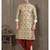 Green printed banarasi silk straight kurta for men
