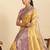 yellow color silk blend blended woven jari designer ethnic partywear saree
