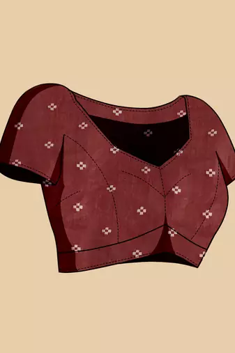 maroon ethnic soft art silk blend woven saree