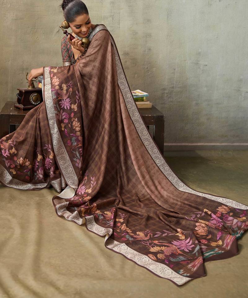 Maroon color ethnic rich looks partywear saree