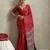 red color rich looks designer bandhani printed elegant festive saree
