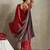 red color rich looks designer bandhani printed elegant festive saree