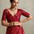 red color rich looks designer bandhani printed elegant festive saree