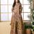 Multi colour embroidered crepe free size stitched palazzo style salwar suit