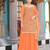 Orange color graceful heavy embroidered palazzo set