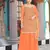 Orange color graceful heavy embroidered palazzo set