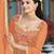 Orange color graceful heavy embroidered palazzo set