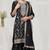 Black color vichitra silk fabric designer embroidery work sharara