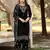 Black color sophesticated embroidered velvet suit