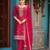 Pink color viscose jacquard woven designer embroidered heavy partywear suit