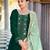 Green color velvet fabric heavy wedding ceremonial salwar kameez