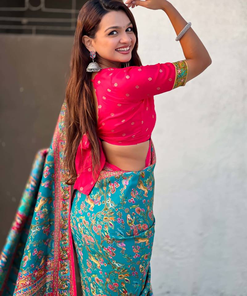 Pure viscose silk woven traditional saree