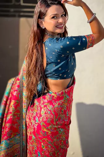 Pure viscose silk woven traditional saree