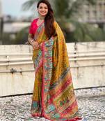 Pure viscose silk woven traditional saree