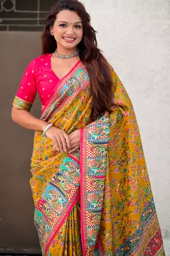 Pure viscose silk woven traditional saree