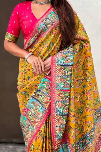 Pure viscose silk woven traditional saree