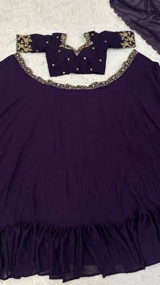 Purple Color Diamond Crush Silk Lehenga Choli With Dupatta 5
