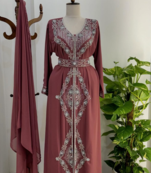 Maroon Embroidered Stitched Kaftan with Belt | Premium Party Wear for Women