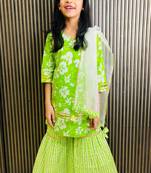 Cotton block printed sharara set for girls