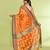 Women`s orange zari cotton tissue jamdani saree