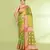 Women`s parrot green zari cotton tissue jamdani saree