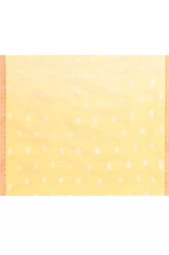 Women`s yellow zari cotton tissue jamdani saree