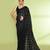 Women`s black zari cotton tissue sequin saree