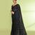 Women`s black zari cotton tissue sequin saree