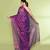 Women`s violet zari cotton tissue sequin saree
