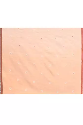 Women`s gold zari cotton tissue jamdani saree