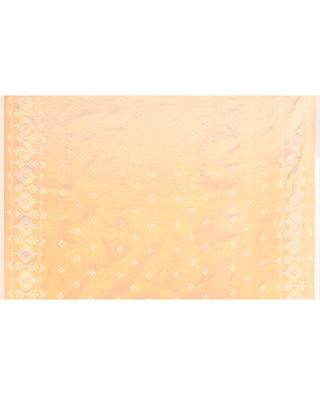 Women`s gold zari cotton tissue jamdani saree 5
