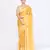 Women`s yellow zari cotton tissue jamdani saree