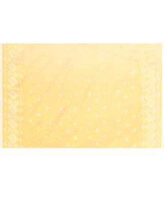 Women`s yellow zari cotton tissue jamdani saree 5