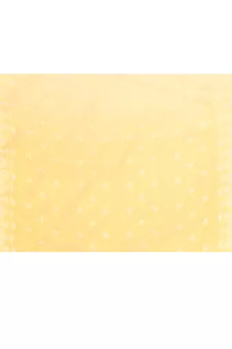 Women`s yellow zari cotton tissue jamdani saree