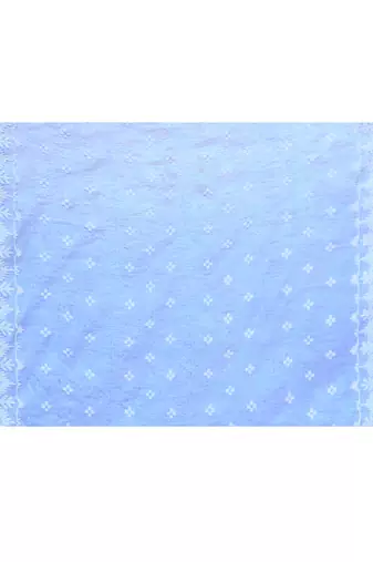 Women`s blue zari cotton tissue jamdani saree