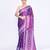Women`s purple zari cotton tissue jamdani saree