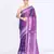 Women`s purple zari cotton tissue jamdani saree