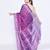 Women`s purple zari cotton tissue jamdani saree