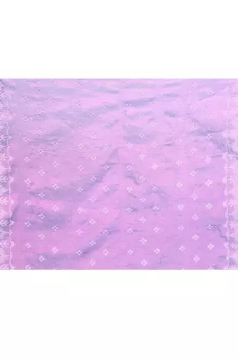 Women`s purple zari cotton tissue jamdani saree