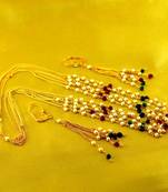 Micro Platted Moti Meenakari Polki Necklace With Earing