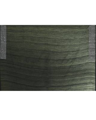Women's black embellished sequinned cotton saree 5