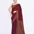 Women's maroon embellished sequinned cotton saree