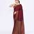 Women's maroon embellished sequinned cotton saree