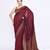 Women's maroon embellished sequinned cotton saree