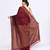 Women's maroon embellished sequinned cotton saree