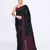 Women's black embellished sequinned cotton saree