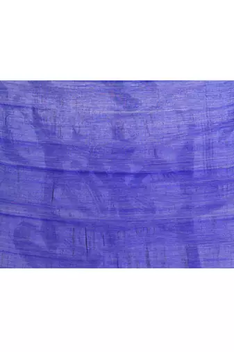Women's blue embellished sequinned cotton saree